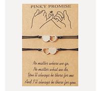 Guaber 2/3/4 Braccialetti per Set Gioielli Cuore Sister Set Fatto A Mano Anniversario Regolabile con Card Promise Coppie Amicizia con Coppia Bracciale