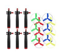 Guaber 6 Dischi Volanti Colorati Set Facili Meccanismo Stringa in Plastica per I Bambini Gioca A Eliche A Corda Disco Volante