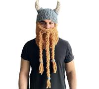 Guaber Bel cappello di Halloween per donne uomini uncinetto MedievalWarrior VikingHat per ragazzi accessorio novità fatto a mano in corno lavorato a maglia unisex accessorio invernale attività
