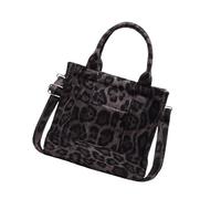 Guaber Borsa da donna con motivo leopardo a tracolla alla moda con manico superiore borsa semplice per tutti i giorni a spalla semplice per borsa da donna quadrata modello leopardo Crossbody, grigio