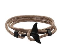 Guaber Bracciale Unisex Nylon Regolable Nylon Rope Wrap per Uomini Donne Teen Black Gioielli Milan
