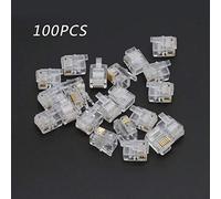 Guaber Cavo Modulare RJ12 da 100 RJ12 6p6C per Connettori del Telefono con Le Spine Cristalline WiFi