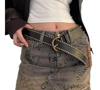 Guaber Cintura in vita skinny Appassionati di moda Regolabile Sottile Donna Abiti Gonna Cappotto Dimagrante Cintura Per Le Donne Per Le Donne In Ecopelle Donne Cinture Sottili, Nero , Taglia unica