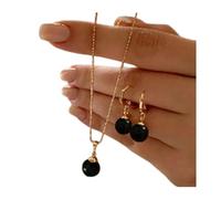 Guaber Collana A Sospensione Perle Delicata E Orecchini Abbinati Set Accessori Fatti A Mano Per Feste Nuziali O Anniversario Semplice Set Gioielli Perle Delicata