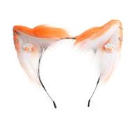 Guaber Cosplay - Cerchietto con orecchie da gattino peloso, fatto a mano, per feste in maschera e diavolo