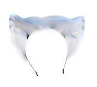 Guaber Cosplay - Cerchietto con orecchie da gattino peloso, fatto a mano, per feste in maschera e diavolo