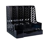 Guaber Desktop 4-grid File Cartella Verticale File Magazine Organizer Con Portapenne 3 Contenitori Lable Finestra Per Ufficio Scuola Magazine Organizer Box
