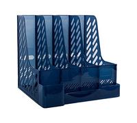 Guaber Desktop 4-grid File Cartella Verticale File Magazine Organizer Con Portapenne 3 Contenitori Lable Finestra Per Ufficio Scuola Magazine Organizer Box