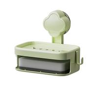 Guaber Doppio Strato Portasapone Porta Scarico Accessori Bagno Ventosa Piatto Piatto Piatto Per Bagno Salvaspazio Organizzatori di Sapone