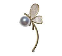 Guaber Elegante spilla a forma di farfalla con perle, a forma di gocce d'acqua, materiali in lega per donne alla moda, 1 and 2 dimensions 4.2 x 3.7 cm, Metallo