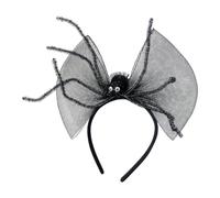 Guaber Fascia per capelli accessori per capelli Bowknot Mesh Hairpin Skull Head Spiders Web Witch Hairpin per feste a tema mascherata Halloween ragni fascia