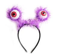 Guaber Fascia per capelli con luci a LED per Halloween Creativo Horror Occhi Pipistrelli Fasce per capelli per la testa Boppers Regali per bambini Adolescenti Fasce per Halloween