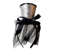 Guaber Fascinator Top Hat Pillbox per bambini Cocktail Tea Party Copricapo squisito Fascinator francese per Halloween Festa di Halloween