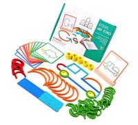 Guaber Giocattolo Puzzle Educativo con Bastoncini E Legno per Bambini Abilità Manuale Colore Sviluppo Cognitivo Genitori Figli Incollaggio Puzzle Educativo in Legno per Bambini