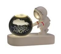 Guaber Incantevole Scultura Spaziale Camminare Notte Luce Regalo per Donna Astronauti Scolpiture Moon Decors Decori