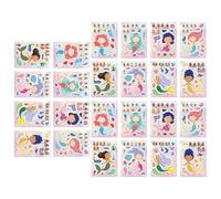 Guaber Mermaids Adesivi del Tema per Puzzle Bambini 32 Fogli Reusibili Le Decalcomanie Creative attività Sicurezza Creativa