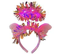 Guaber Misura adatta alla maggior parte delle fasce per capelli con luci a LED e angelo bianco, migliora il tuo look di Halloween, accessorio per feste in maschera con luci a LED