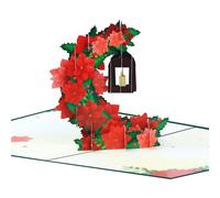 Guaber Pliable Stereoscopic Moonflower Holiday Card Green Artisanal Plan Excellent for Christmas Greetings Home Deck And Donations Stereoscopic Christmas Burst Up Card