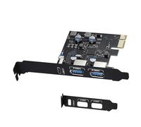 Guaber Scheda PCIE USB3.0 con Addebito Rapido 3 Tipo Espansione della Porta C E 2X TypeA per Espansione PC Desktop 18W USB PCIE