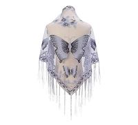 Guaber Sciarpa floreale con frange morbida e confortevole collare floreale sciarpa sottile unisex accessorio di moda etnico accessori per foto scialli e avvolgere per abiti da sera, H, Taglia unica