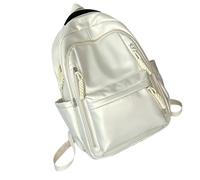 Guaber Spazioso Morbido Zaino In Pelle PU Per Donne E Uomini Versatile College Book Bag Per Adolescenti Grande Laptop Viaggio Daypack Borsa Scuola Multiuso, bianco, S