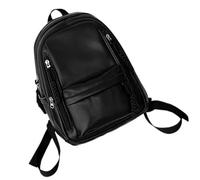 Guaber Spazioso Morbido Zaino In Pelle PU Per Donne E Uomini Versatile College Book Bag Per Adolescenti Grande Laptop Viaggio Daypack Borsa Scuola Multiuso, Nero , L