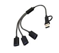 Guaber Splitter USB Y Cavo 480Mbps Sincronizzazione dei Dati Cord Ricarica per Adattatori Musicali Carri Pc Nylon C più Dispositivi