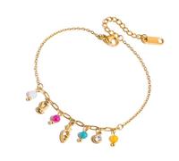 Guaber Spring Inspire - Ciondolo regolabile a forma di fiore, con robusta struttura in acciaio inox, elegante accessorio da polso, Misura unica, come descritto