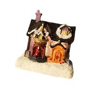 Guaber Villaggi Natale Casa in Miniatura Casa Pan Figurine Edifici da Collezione con Decorazione Regalo a Luce LED