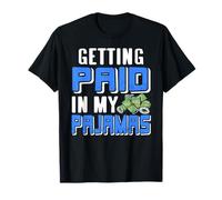 Guadagnare in Pjs Umorismo Smartworking Maglietta