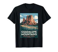 Guadalupe Monti Parco Nazionale Vintage Camping Uomini Donne Maglietta