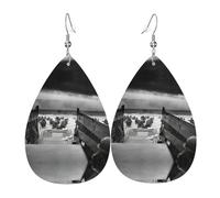 Guadare attraverso l'acqua orecchino in pelle per le donne orecchini in pelle trafitto a goccia set di gioielli di compleanno regali di Natale per le donne