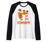 Guadeloupe 971 Style Madras - Idee Cadeau Gwadloup gwada Maglia con Maniche Raglan