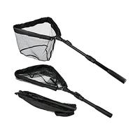 Guadino da pesca con manico telescopico, rete pieghevole compatta in nylon da 38 cm a 56 cm