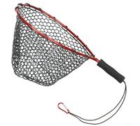 Guadino da pesca in silicone, 45 cm, pieghevole, in alluminio | Morbida rete in silicone, protegge le squame di pesce, rimozione senza gancio, profondità 30 cm, uso in acqua dolce salata