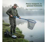 Guadino in Alluminio Pieghevole con Manico Telescopico per Pesca, per fiume
