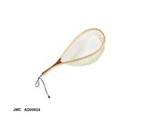 GUADINO IN LEGNO A RACCHETTA RETE GOMMATA AREA TROUT FLY FISHING JMC AD00624