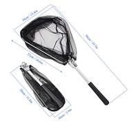 Guadino per pesci pieghevole Rete da pesca a mosca triangolare Nylon ad asciugatura rapida Impugnatura in gomma antiscivolo Palo in lega di alluminio Telaio anticorrosione per la