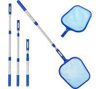 Guadino per piscina, 88 - 140 cm, lungo, con asta telescopica, rete a maglia fine, per laghetto, alghe e piscina Best-Way, rete di nylon