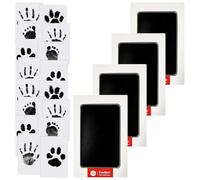 Guador 4 set Impronta Mani e Piedi Neonati Inchiostro, Zemiu Kit Impronte Neonato Impronte di Mani e Piedi Cuscinetto del Timbro SenzaTocco non Tossici Sicuri,Kit Impronta Cane/Gatto-Nero