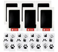 Guador 6 set Impronta Mani e Piedi Neonati Inchiostro, Zemiu Kit Impronte Neonato Impronte di Mani e Piedi Cuscinetto del Timbro SenzaTocco non Tossici Sicuri,Kit Impronta Cane/Gatto-Nero