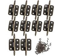 Guador Cerniere Antiche in Metallo Confezioni Porta Cerniere Tavolo Pieghevole Cerniere Armadio Cerniere in Ferro Mini Cerniere Piccole 10 Cerniere Ribaltabili Pieghevoli 70 * 35mm con 60 Viti