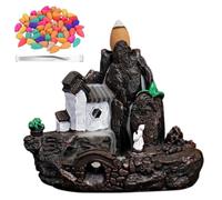 Guador Porta Incenso Backflow Bruciatore di Incenso a Cascata Porta Incenso a Riflusso Brucia Incenso Cascata Incenso con 120 Coni D'incenso e Pinze Ornamento per Aromaterapia Home Decor