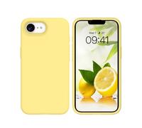 GUAGUA Custodia protettiva per iPhone 17e/iPhone 16e, in silicone liquido, in gomma morbida, sottile, sottile, con fodera in microfibra, antiurto, per iPhone 17e/16e da 6,1", giallo