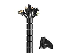guaina cavi Diametro 22 mm - Lunghezza 2 m Raccogli cavi Copri cavi elettrici per ufficio e casa TV/computer/audio Cable management nascosta - nero Può essere tagliato fai da te