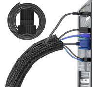Guaina Cavi Elettrici 2 pezzi x 1.5 m, Φ12-20mm, Nascondi Cavi Guaina Per Cavi Per Ufficio Casa Auto, Copri Cavi Elettrici Proteggi il cane gatto dai cordoni da masticare.