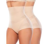 Guaina Contenitiva Donna Pancia Piatta Vita Alta Pancera Contenitiva Intimo Contenitivo Modellante Mutande Contenitive Snellente Senza Cuciture Slip Dimagrante Shapewear Post Parto (Beige+Beige,XL)