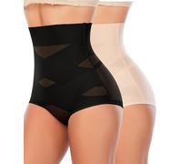 Guaina Contenitiva Donna Pancia Piatta Vita Alta Pancera Contenitiva Intimo Contenitivo Modellante Mutande Contenitive Snellente Senza Cuciture Slip Dimagrante Shapewear Post Parto (Nero+Beige,S)