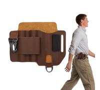 Guaina da cintura in pelle, da uomo, tascabile, resistente, con penna per torcia, coltelli, chiavi 'auto, attrezzatura da campeggio, per escursioni, strumenti di sopravvivenza, trasporto