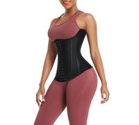 GUAINA DIMAGRANTE IN LATTICE NERO CON 14 BALENE CINTURA CORSA FITNESS DA DONNA